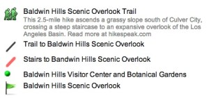 Baldwin Hills Scenic Overlook Map Key
