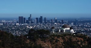 The Griffith Observatory with Downtown Los Angeles in the background