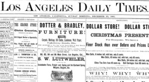 L.A. Daily Times Christmas 1881