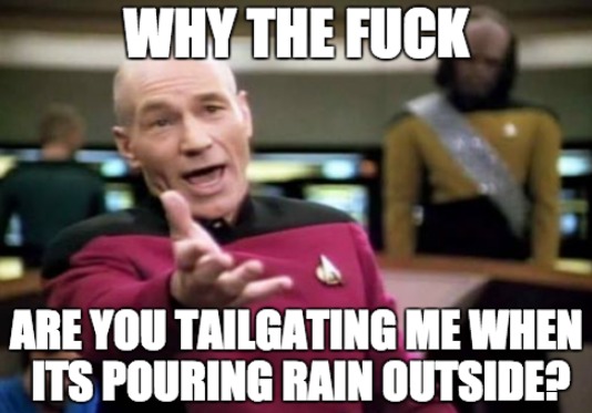 Tailgating in the Rain