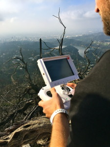 Flying Drone at Hollywood Sign