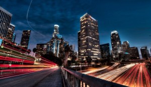 Downtown Los Angeles at Night in HDR