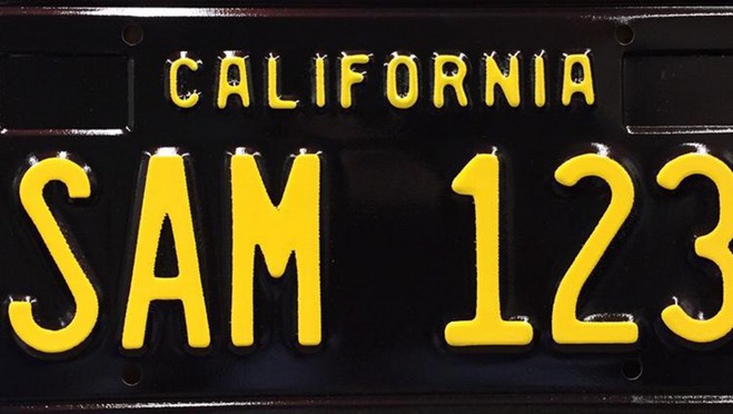California Black License Plate