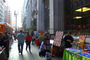 Art Displays in Front of The Last Bookstore During The Downtown Art Walk