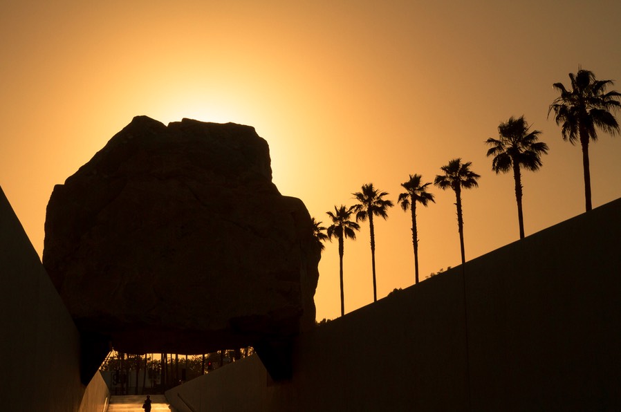 Levitated Mass LACMA Sunset