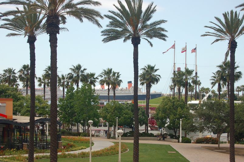 Queen Mary with Palm Trees