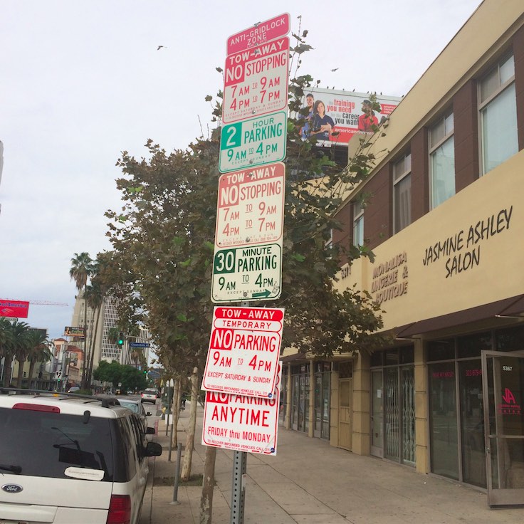 Crazy L.A. parking sign