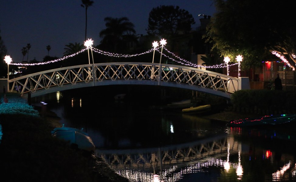 Venice Canals Crossing at Night