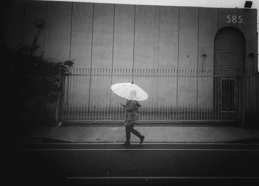 Walking in Rain in Los Angeles