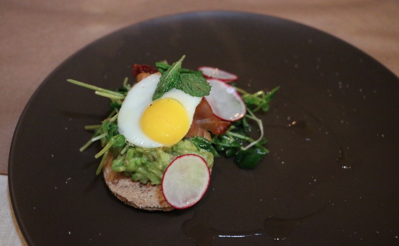 Avocado and Smashed Pea Toast at DTLA Dinner Club