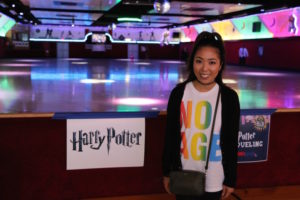 Posing at Harry Potter Rollernight
