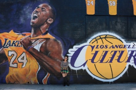 A Kobe Bryant Mural in Downtown Los Angeles