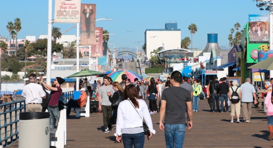 Walking on the Santa Monica Pier