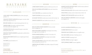 baltaire lunch menu