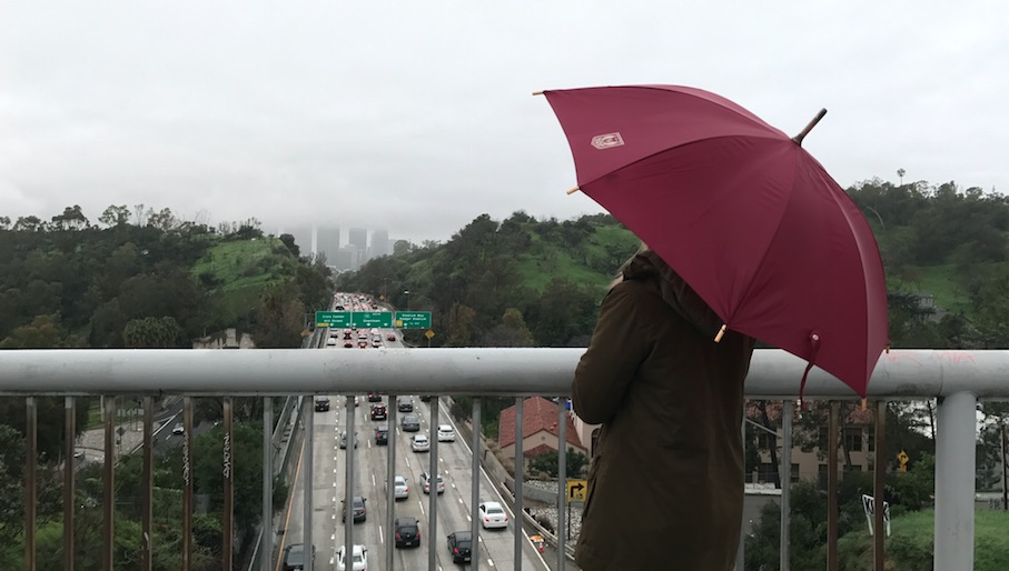 Umbrella over the 110 Freeway