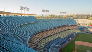 view of dodger stadium from the top deck