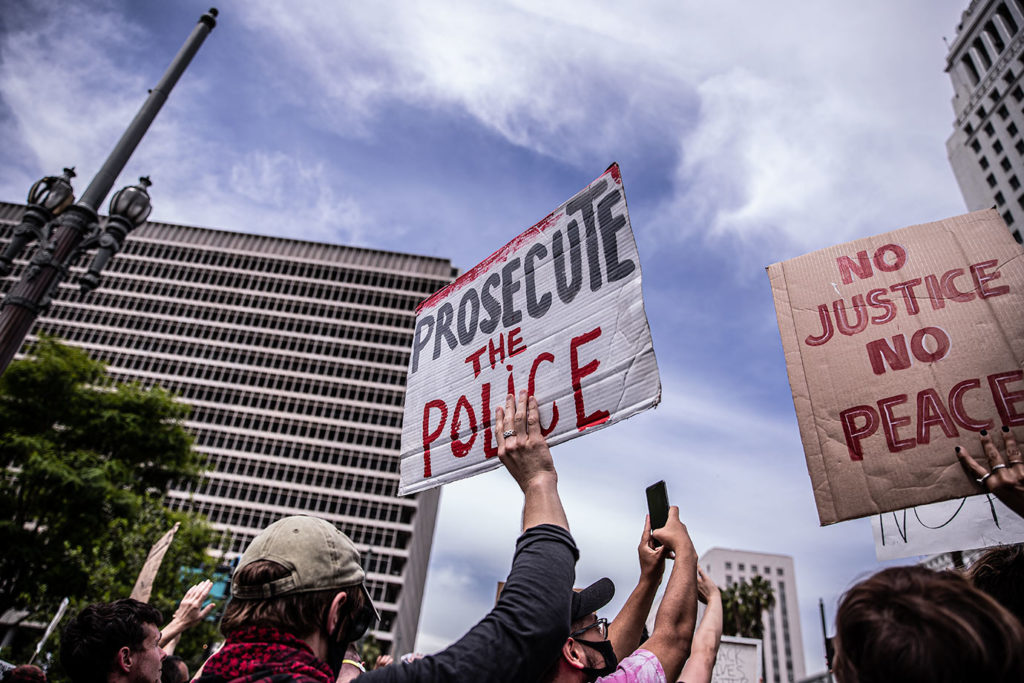 Black Lives Matter protest at City Hall against police brutality.