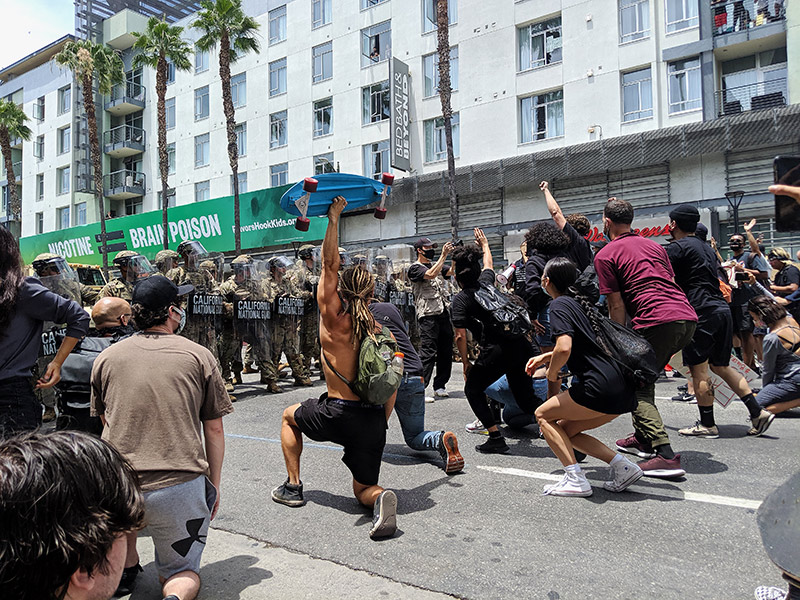 National Guard at Black Lives Matter protest in Hollywood.