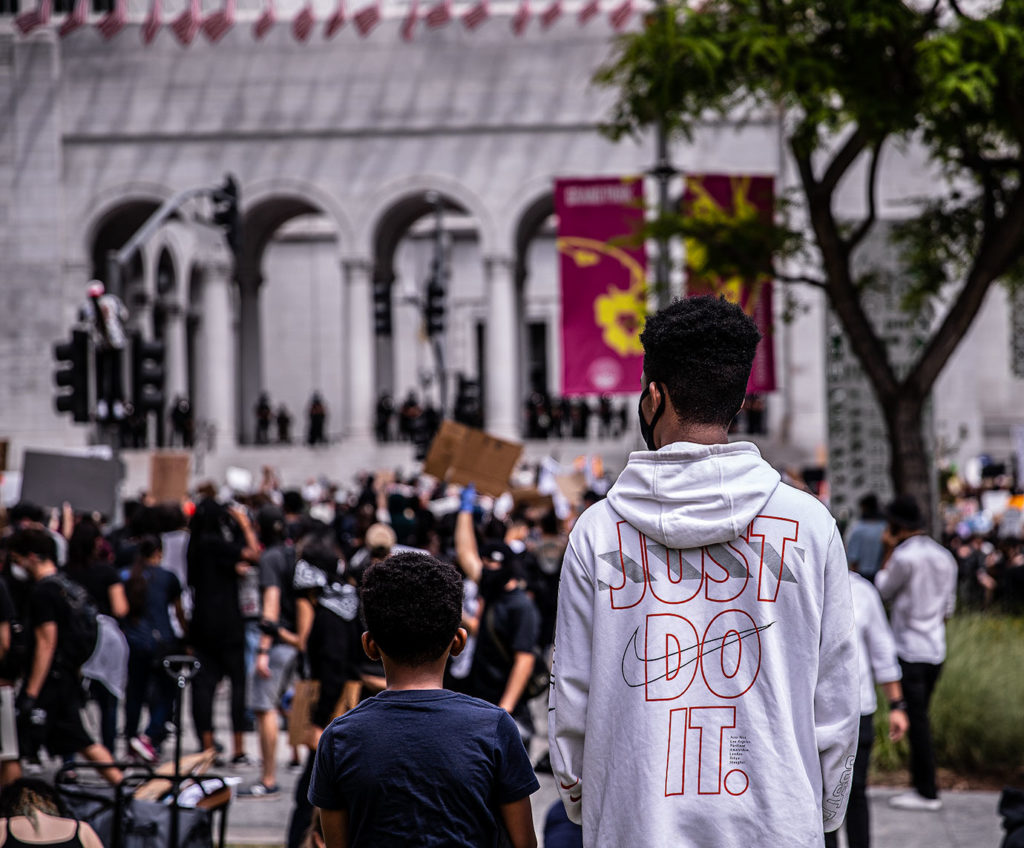 Siblings witness Black Lives Matter protest at City Hall