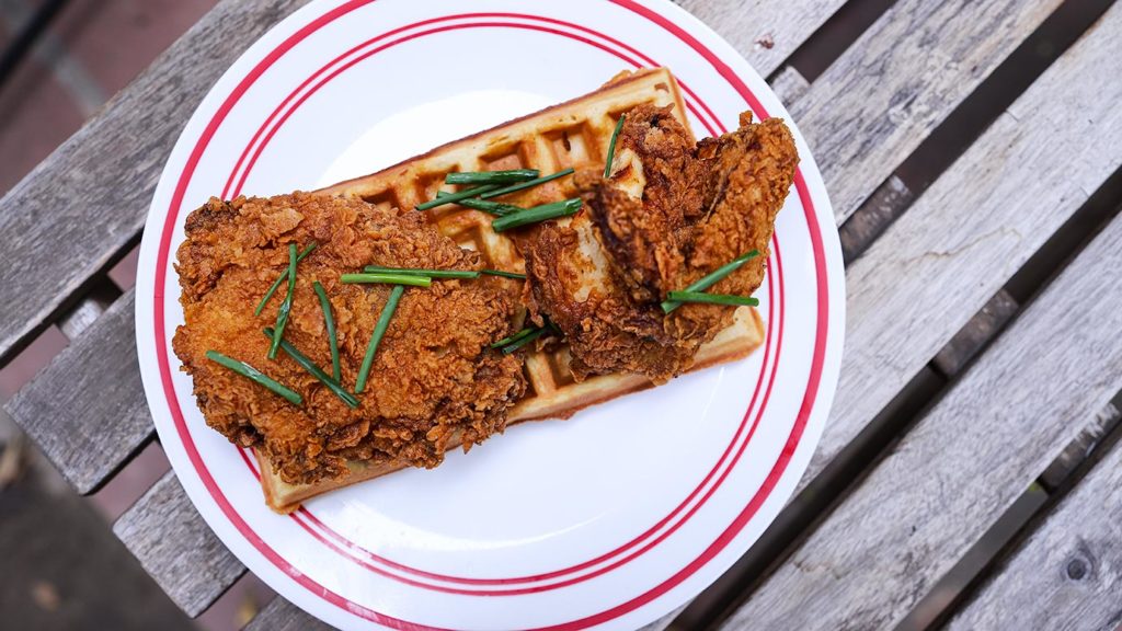 Fried Chicken & Waffles from Poppy + Rose