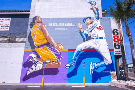 Kobe Bryant and Mookie Betts mural Chinatown