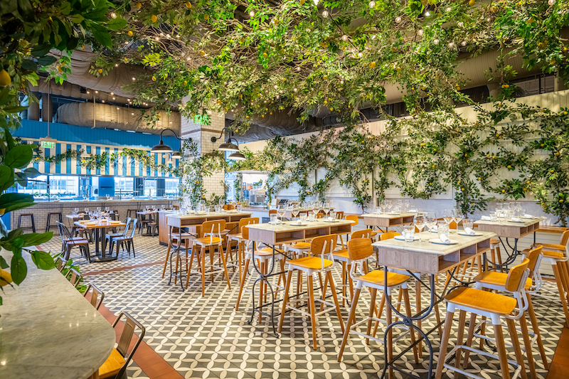 The dining room at Capri inside Eataly