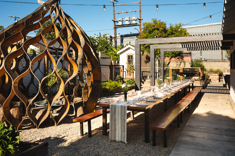 Heritage farm dinner set up